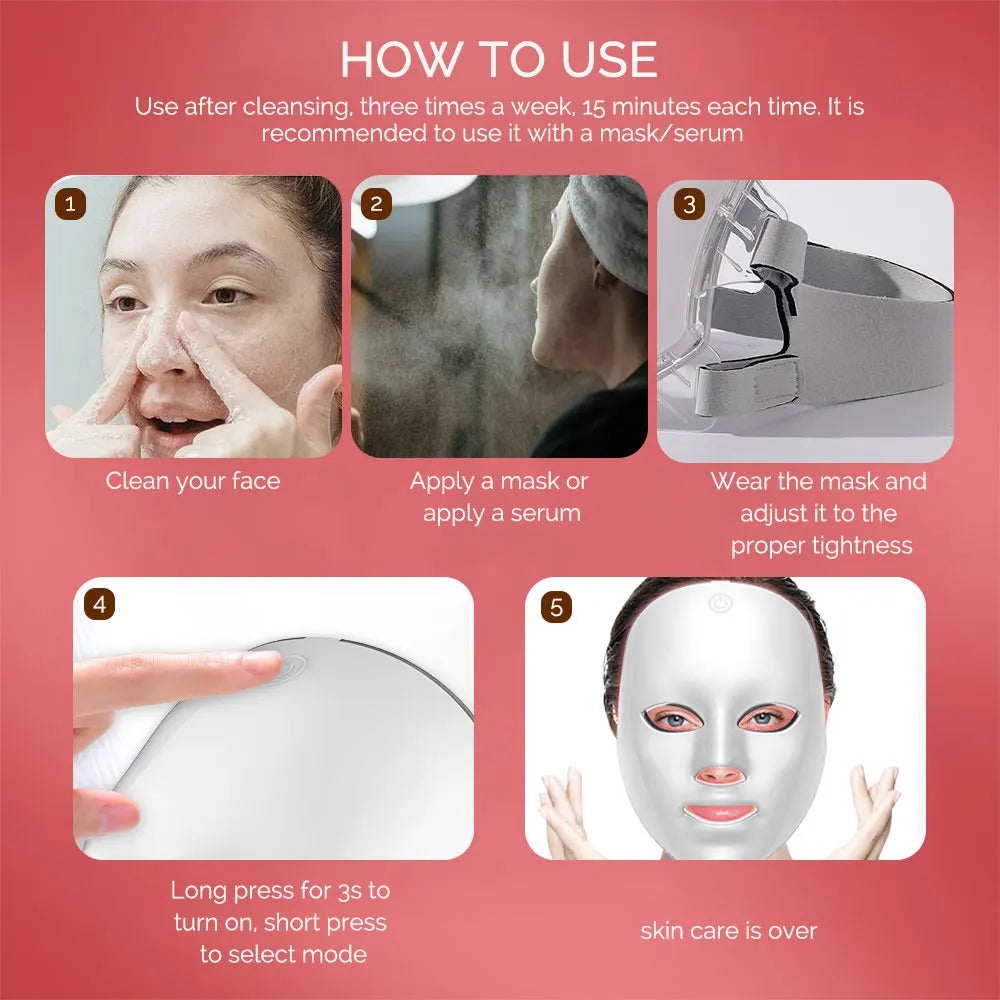 7 Colors LED Light Therapy Face Mask