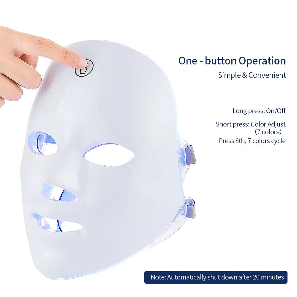 7 Colors LED Light Therapy Face Mask